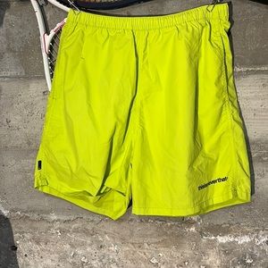 Thisisneverthat neon green shorts size L 28” waist by 18” long